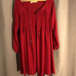 Red Peasant Dress